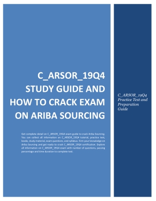 How to Prepare for C_ARSOR_19Q4 exam on Ariba Sourcing