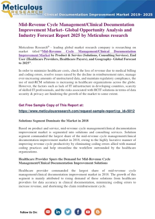 Mid-Revenue Cycle Management/Clinical Documentation Improvement Market- Global Opportunity Analysis and Industry Forecas