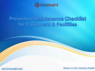 Preventive Maintenance Checklist for Equipment & Facilities | Innomaint CAFM