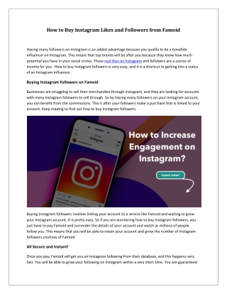 How to Buy Instagram Likes and Followers from Famoid