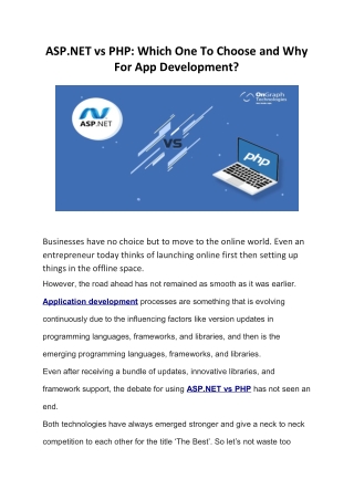 ASP.NET vs PHP: Which One To Choose and Why For App Development?