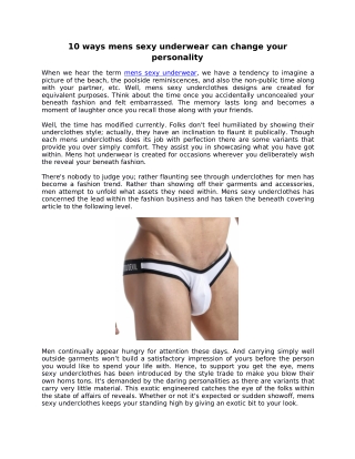 10 ways mens sexy underwear can change your personality