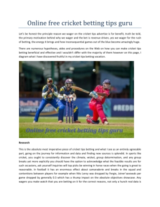 Online free cricket betting tips guru