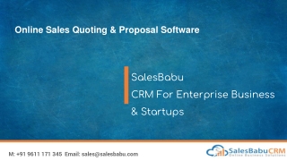 Online Sales Quoting & Proposal Software