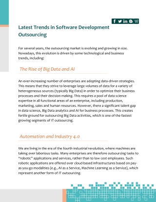 Latest Trends in Software Development Outsourcing