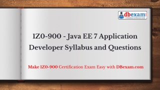 1Z0-900 - Java EE 7 Application Developer Syllabus and Questions