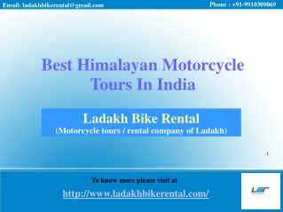 Best Himalayan Motorcycle Tours In India