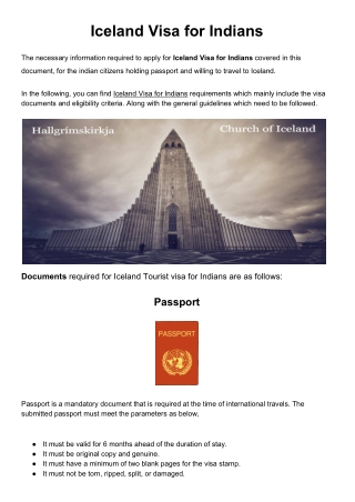 Iceland visa for Indians