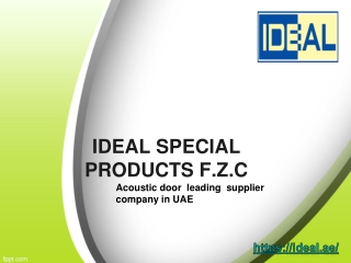 Acoustic door  manufacturer company in UAE - Ideal Group