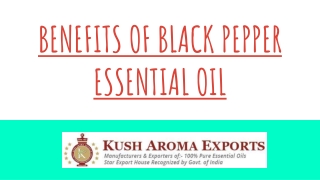 What are the benefits of Black Pepper Essential Oil