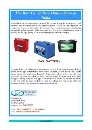 The best car battery online store in india