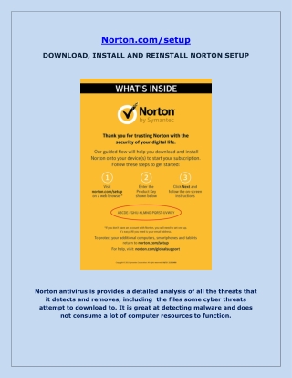 DOWNLOAD, INSTALL AND REINSTALL NORTON SETUP