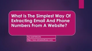 What Is The Simplest Way Of Extracting Email And Phone Numbers From A Website?