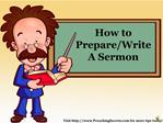 How to Prepare A Sermon