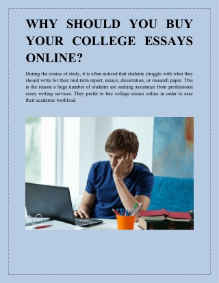 Why Should You Buy Your College Essays Online?