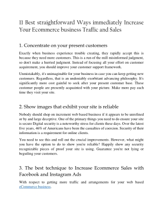11 effective tricks increase ecommerce your business sales and traffic