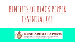 What are the Benefits of Black Pepper Essential Oil