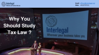 Why you should study tax law? international tax lawyers