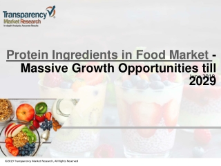 Protein Ingredients in Food Market : Advancements, Evolving Industry Trends and Insights 2019-2029
