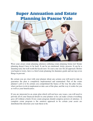 super annuation and estate planning Pascoe Vale