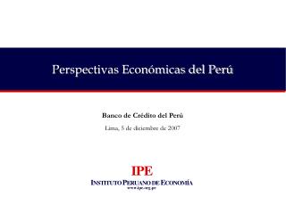 Perspectivas Económicas del Perú