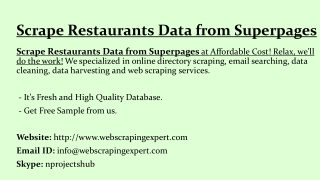 Scrape Restaurants Data from Superpages