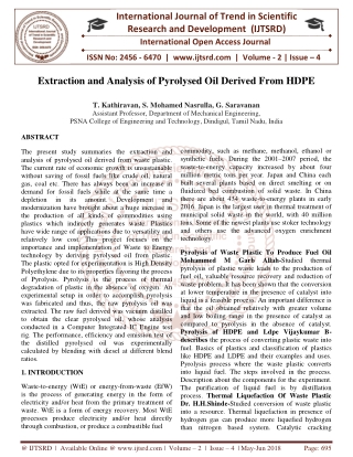 Extraction and Analysis of Pyrolysed Oil Derived From HDPE