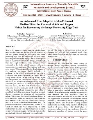 An Advanced New Adaptive Alpha Trimmed Median Filter for Removel of Salt and Pepper Noises for Recovering the Image Prot