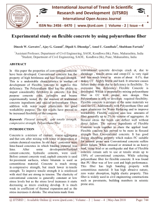 Experimental study on flexible concrete by using polyurethane fiber
