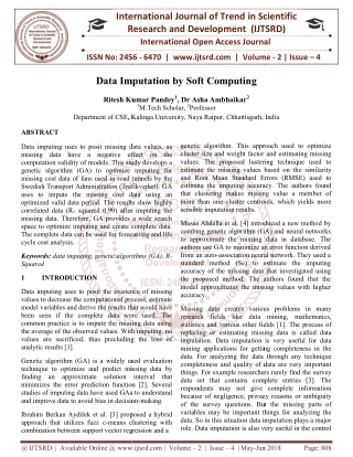 Data Imputation by Soft Computing