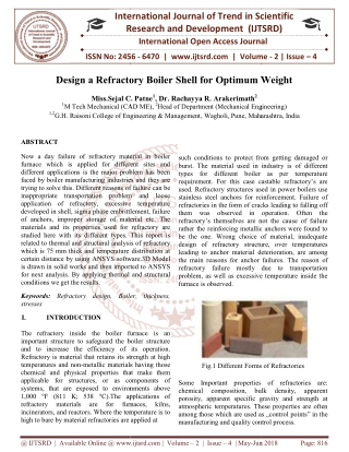 Design a Refractory Boiler Shell for Optimum Weight