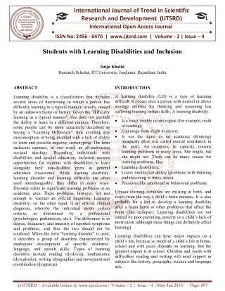 Students with Learning Disabilities and Inclusion