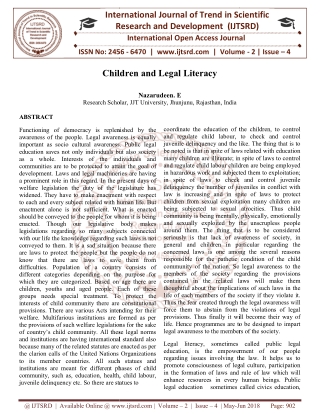 Children and Legal Literacy