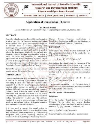 Application of Convolution Theorem