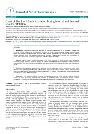 Onset of Shoulder Muscle Activation During Internal and External Shoulder Rotation