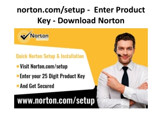 norton.com/setup -  Enter Product Key - Download Norton