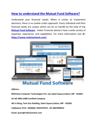 How to understand the Mutual Fund Software?