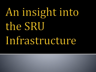 An insight into the SRU Infrastructure