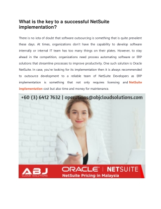 NetSuite implementation