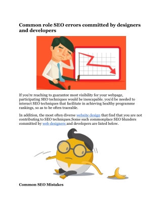 Common role SEO errors committed by designers and developers