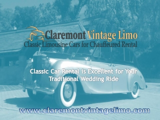 Classic car rental is excellent for your traditional wedding ride