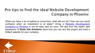 Pro tips to find the ideal Website Development Company in Phoenix