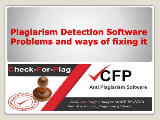 Know Plagiarism Detection Software Problems