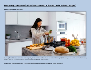 How Buying a House with a Low Down Payment in Arizona can be a Game changer!