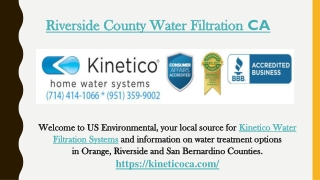 Riverside County Water Filtration CA