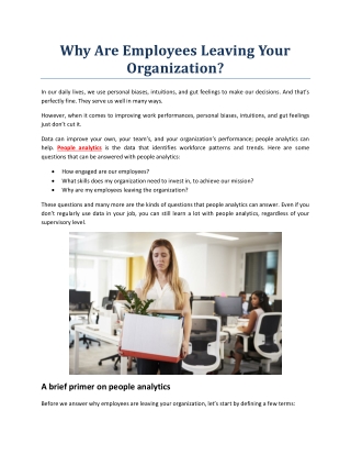 Why Are Employees Leaving Your Organization?