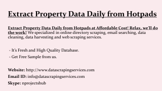 Extract Property Data Daily from Hotpads