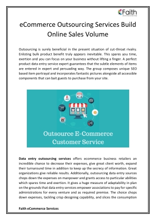 E-commerce outsourcing services build online sales volume