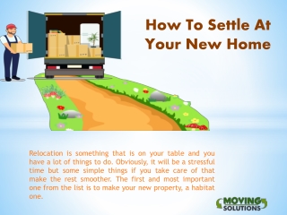 How to settle at your new home