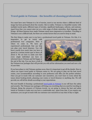 Travel guide in Vietnam – the benefits of choosing professionals